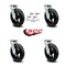 Service Caster 8 Inch Rubber on Steel Caster Set with Roller Bearing and Swivel Lock SCC SCC-30CS820-RSR-BSL-4 - alternate 5